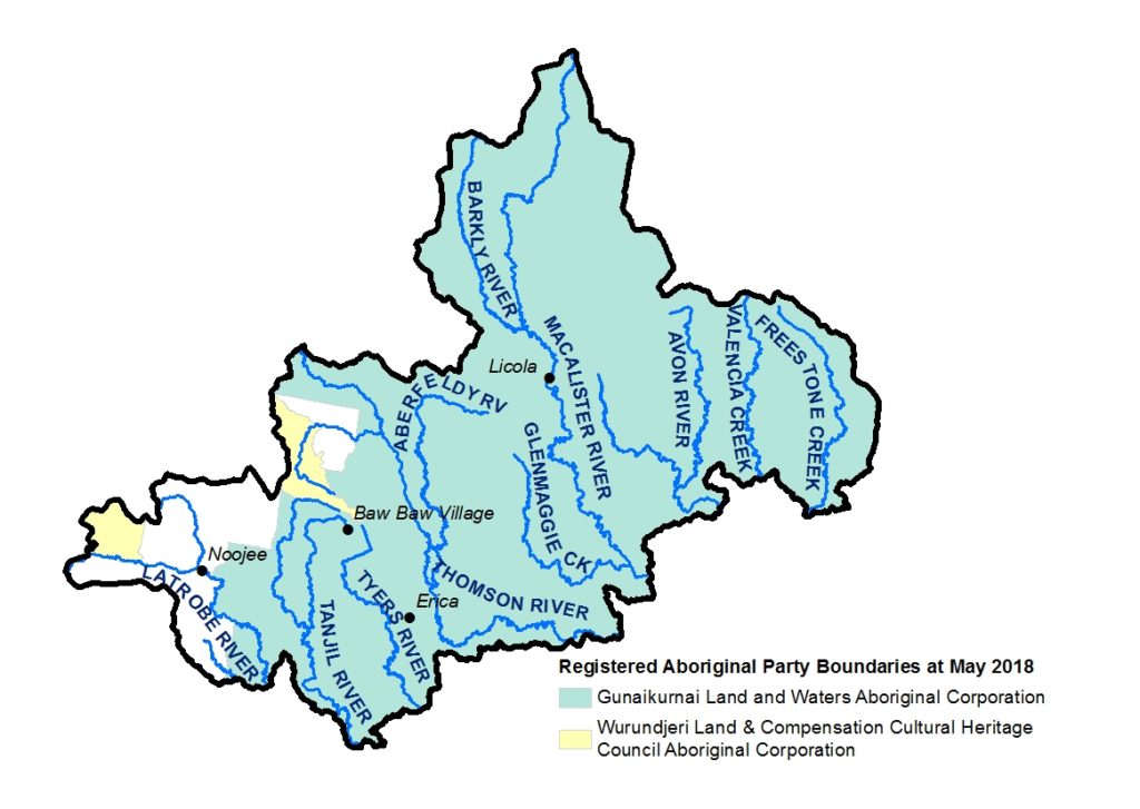 Boundaries of Registered Aboriginal Parties in the Great Dividing Range and Foothills local area